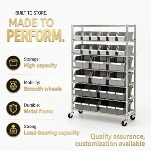 Industrial Storage Rack Multi layer Durable Adjustable Mobile Heavy Duty Racks with Wheels Warehouse Supermarket Display Rack