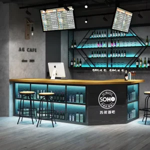Industrial Style Iron Art Bar Counter Cashier Counter Creative Retro Billiards Hall Bar Bartending Countershop Design