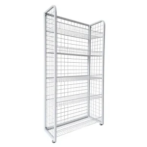 Iron Freestanding Powder Coated Supermarket Bread Snack Toy Display 5 Tiered Adjustable Shelving Unit for Convenience Store