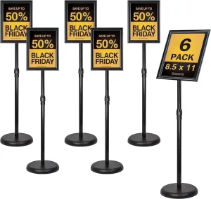 Iron Sign Holder Stand for Display Pedestal Floor Signage with Heavy Duty Base Vertical Horizontal View A3 A4 Size High quality