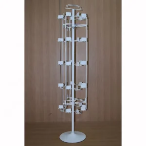 Iron Steel Peg Hooks Hanger Floor Standing Spinning Metal Display Rack with Sign Holder
