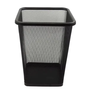 Iron Waste Paper Bin Standing Small Trash Can Durable Eco-Friendly for Office Home or Desk Side