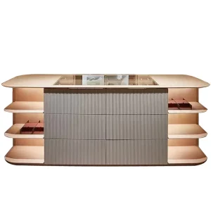 Italian-style Walk-in Cabinet Open Floor-standing Storage Cabinet for Bags and Jewelry Glass Display Cabinet Closet Island