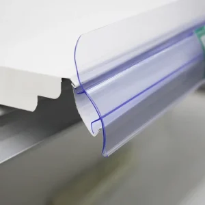 JC-57 PVC Transparent White Supermarket Shelf Label Holder Price Tag Holder Custom Thickness Size OEM/ODM