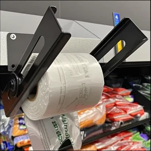 JH Mech Inline Mount Supermarkets Store Fruits Grocery Plastic Bag Holder Metal Freestanding Produce Bag Dispenser