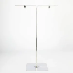 JY 1 106 T Type Adjustable Stainless Steel Tabletop Display Stand Light Weight Custom Made China Retail Shopping Mall