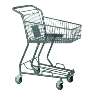 Japan Style 75 Litres Nestable Shopping Trolley Supermarket Cart with Lower Tray Hand Trolley for Outdoor Use Shopping Mall Mart