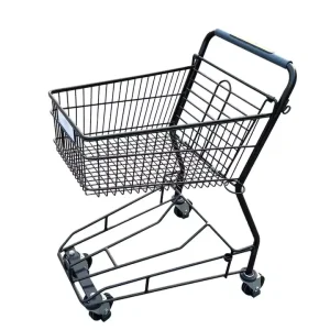 Japanese Style Black Coating Metal Shopping Cart Shopping Trolley
