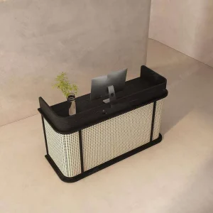 Japanese Style Minimalist Bar Table Restaurant Cashier Counter With LED Light Cafe Shop Checkout Counters