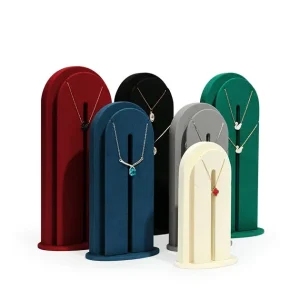 Jewelry Necklace Tree Display Rack Store Suede Necklace Holder Jewelry Stand Set for Shop Cabinet