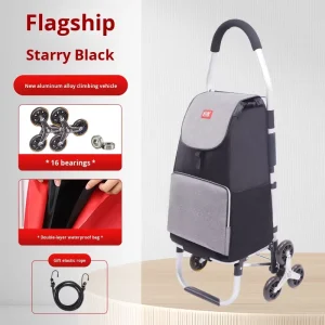 Jiangzhe Custom Platform Portable Folding Aluminum Shopping Cart Steel Stair Climbing 2 Wheel Easy Clean Rubber Wheel