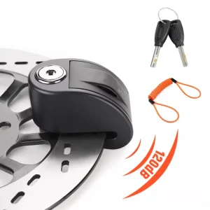 KT6 CB OEM ODM Waterproof 120dB Safety Anti Theft Alarm Manganese Steel 2 Copper Keys Motorcycle Anti Smash Disc Lock