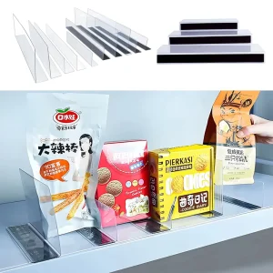 超市零售塑料透明L型药房书架冰箱亚克力冰柜磁性隔板用于衣柜