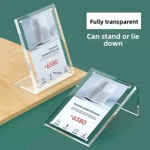 L shaped Acrylic Table Card Holder A6 Strong Magnet Table Sign A4 A5 Desk Tabletop Display Drink Menu Price Tag Promotional Sign