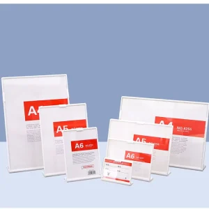L shaped Tabletop Acrylic Price Tag Holder Customized Clear Desktop Sign Display Stand for Retail Store Supermarket