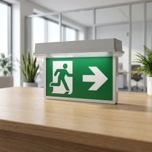 LED Emergency Exit Sign IP20 Rated Ni Cd Battery Rechargeable White Green Hanging Mounted Staircase Use Emergency Lighting