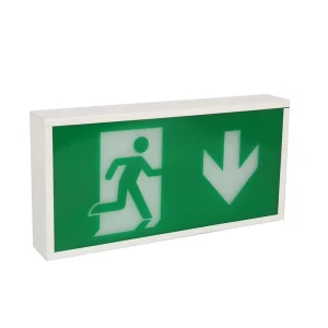LED Emergency Light With Running Man Metal Housing Led Exit Sign With Rechargeable Battery Fire Safety Emergency Light