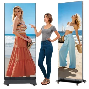 LED Floor Standing Totem Display P1.86 P2.5 Indoor Outdoor LED Poster Screen Foldable Movable Splicing GOB Surface for Stores
