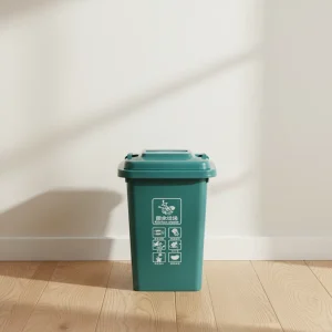 Large Capacity 13 Gallon Rectangular Classic Standing Hanging Eco Friendly Durable HDPE Plastic Kitchen Trash Can