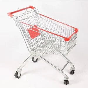 Large Capacity 4 Wheel Metal Supermarket Market Shopping Cart For Sale