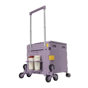 Large Capacity 85L Shopping Storage Trolley Cart for Daily Use Labor Saving Climbing Wheel USB Charging Port