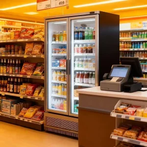 Large Capacity Refrigeration Equipment with Adjustable Shelf Glass Door for Supermarket Display Shops Air cooled