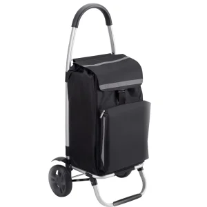 Large Capacity Shopping Trolley Cart with Cooler Compartment Hanging Foldable Grocery Cart