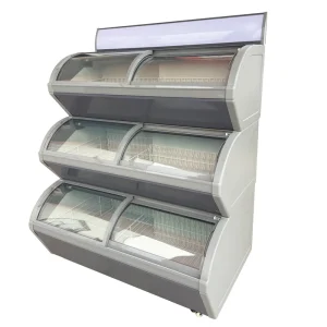 Large Capacity Transparent Customizable Air-Cooled Ice Cream Display Cabinet Digital LED Supermarket Frozen Foods
