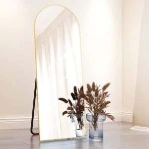 Large Custom Size Simple Modern Wall Mirror Floor Standing Decorative Dressing Full Length Arch Mirror Aluminum Framed CE