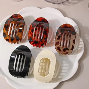 Large Flat Hairpin with Strong Grip Teeth Duckbill Clip Hair Accessories Headwear Cross Border Bent Plastic Material