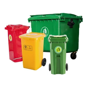 Large Outdoor 1100 Litre Customizable Colors and Logo Wheelie Bins Separate Waste Collection Bins