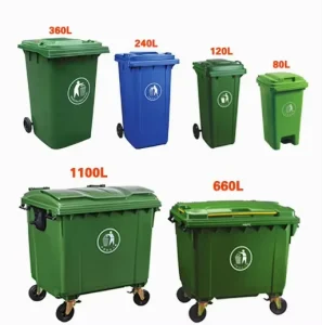 Large Outdoor Public Street HDPE 4 Wheel Mobile Dustbin Industrial Plastic Trash Rubbish Wheelie Bin
