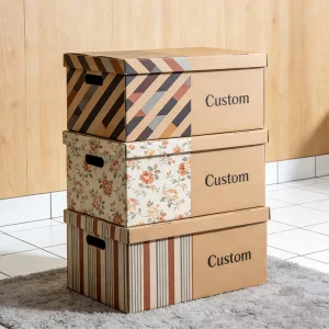 Large Recycled Materials Rigid Paper Board Storage Bin Matt Lamination Glitter Heavy Duty Thickened Portable Organizer