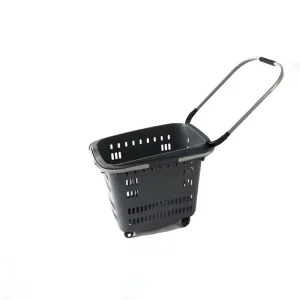 Large Size Foldable Platform Eco Friendly Durable Shopping Basket with 2 Handles 4 Wheels 50L Capacity for Supermarkets Malls