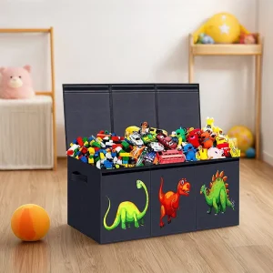 Large Toy Box Chest Storage with Flip Top Lid Collapsible Sturdy Toys Boxes Organizer Bins