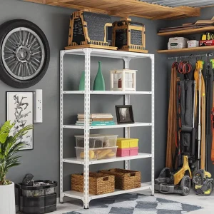 Light Duty 5 Layer Steel Gondola Rack Supermarket Warehouse Iron Stacking Shelves For Home Storage Grocery Storage Racks