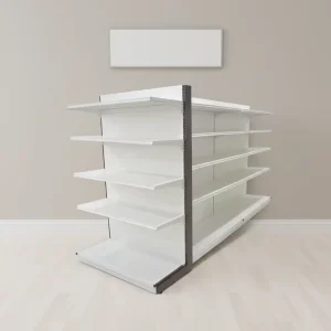 Light Duty Double Sided Gondola Perforated Supermarket Display Rack Multifunctional Shelves Made Durable Steel Metal Materials