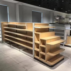Light Duty Metallic Double Sided Gondola Supermarket Rack Freestanding Knocked Down Steel Shelves 5 6 Shelves Retail Shops ZL