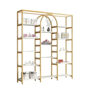 Light Luxury Steel Frame Corrosion Resistant Space Saving Powder Coated Commercial Display Cabinet for Clothing Store Nail Art