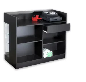 Light Up Glass Display Case Cashier Counter Store Fixtures Checkout Counter with Display Cash Counters