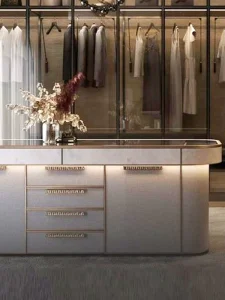 Light luxury island cabinet for villa walk in closet floor standing jewelry display cabinet for bedroom storage drawer cabinet