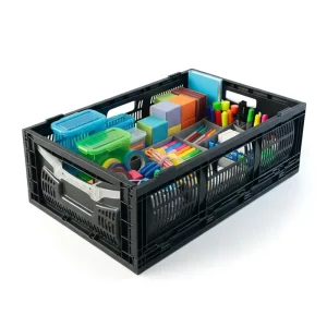 Lightweight Perforated Mesh Plastic Folding Crate Custom Colors for Retail and Promotional Use Low MOQ