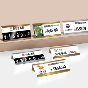 Logo Aluminium Alloy Price Tag Holder Price Cubes Jewelry Displays With Embossed Number Retail Jewelry Display