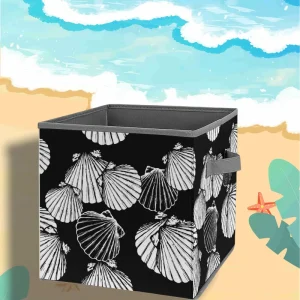 Low MOQ Cube Storage Dusty Easy Use Bottom Oxford Fashion Reusable Foldable Storage Bins Hawaiian Shell Beach Toy Lady Vintage