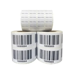 Low MOQ Custom Printing Paper Barcode QR Code Sticker Label Printing Shipping Label Roll