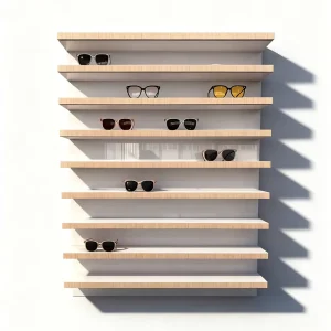 Low MOQ Optical Shop Eyewear Glasses Eyeglass Display Shelf Rack Sunglasses Display Shelf with LED Lighted