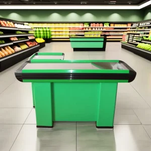 Luxury Boutique Customizable Checkout Counter for Retail Store Made of Wood Steel and MDF