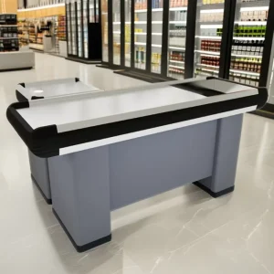 Luxury Boutique Customizable Checkout Counter for Retail Store Made of Wood Steel and MDF