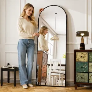 Luxury Full Body Length Dressing Wall Mirror Large Arch Framed Mirror for Bedroom Home Decor