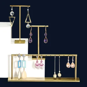 Luxury Jewelry Display Stand for Gold and Silver Metal Earring Holder Earrings Display Stand Custom Logo